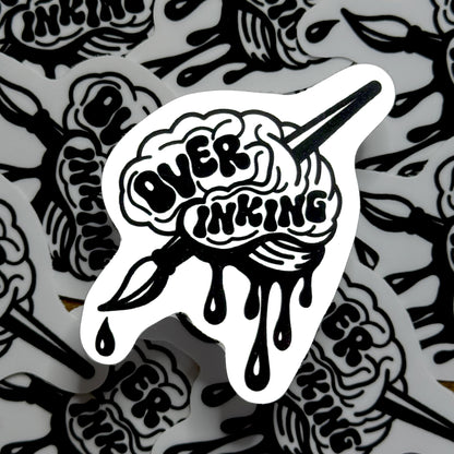 Over Inking Brain Sticker