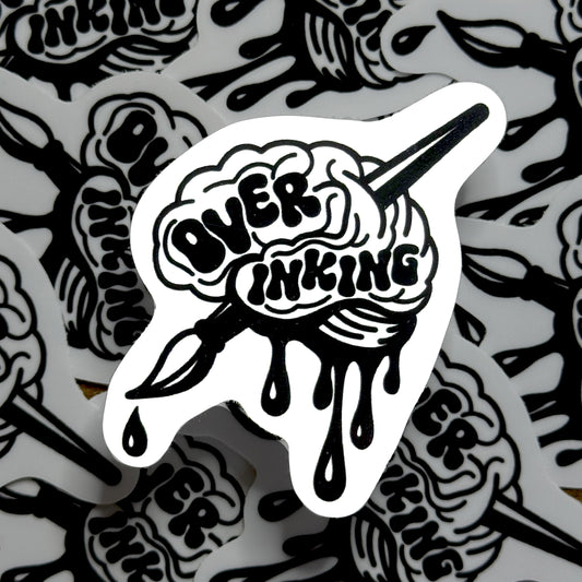 Over Inking Brain Sticker
