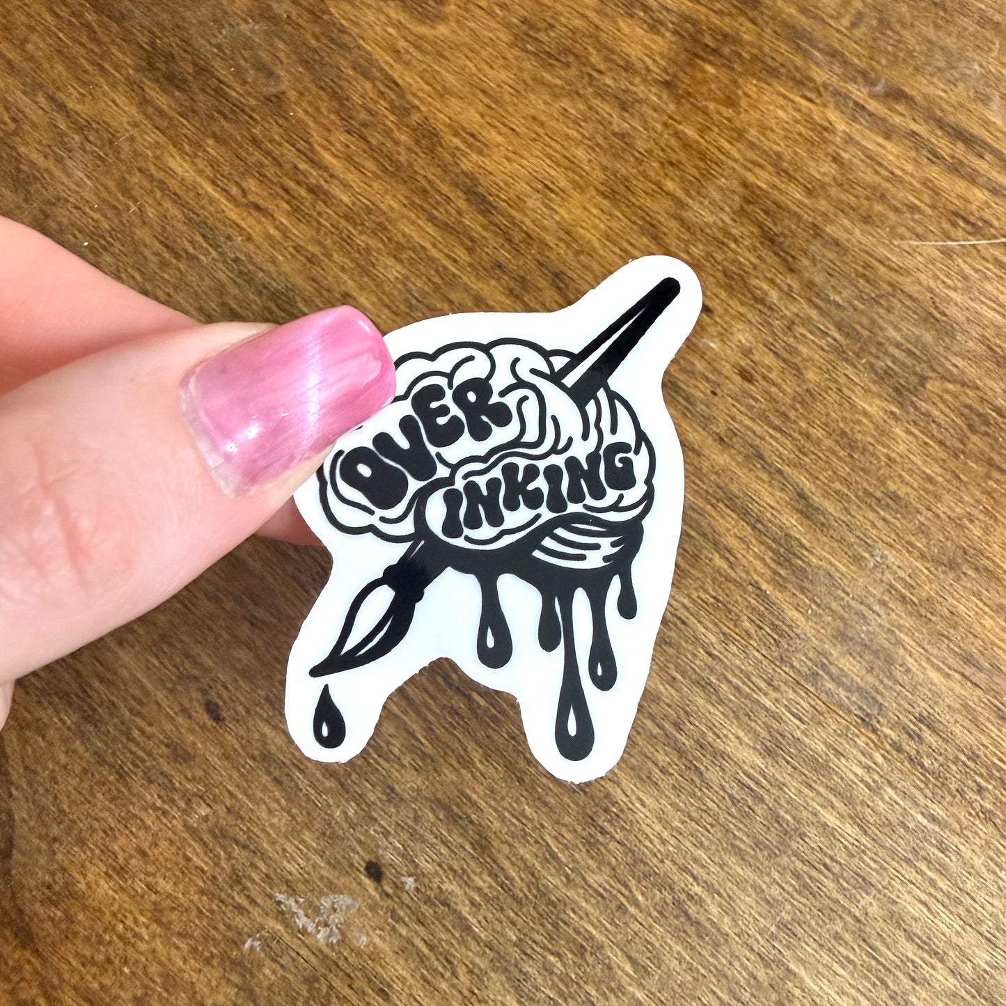 Over Inking Brain Sticker